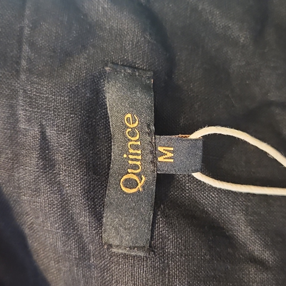 Must finf 8/28/24 New Quince 100% European Linen Button Front Dress Black Sz M - Picture 8 of 10